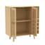 Bar bohémien, portes en rotin naturel, porte-bouteilles amovible en bois naturel