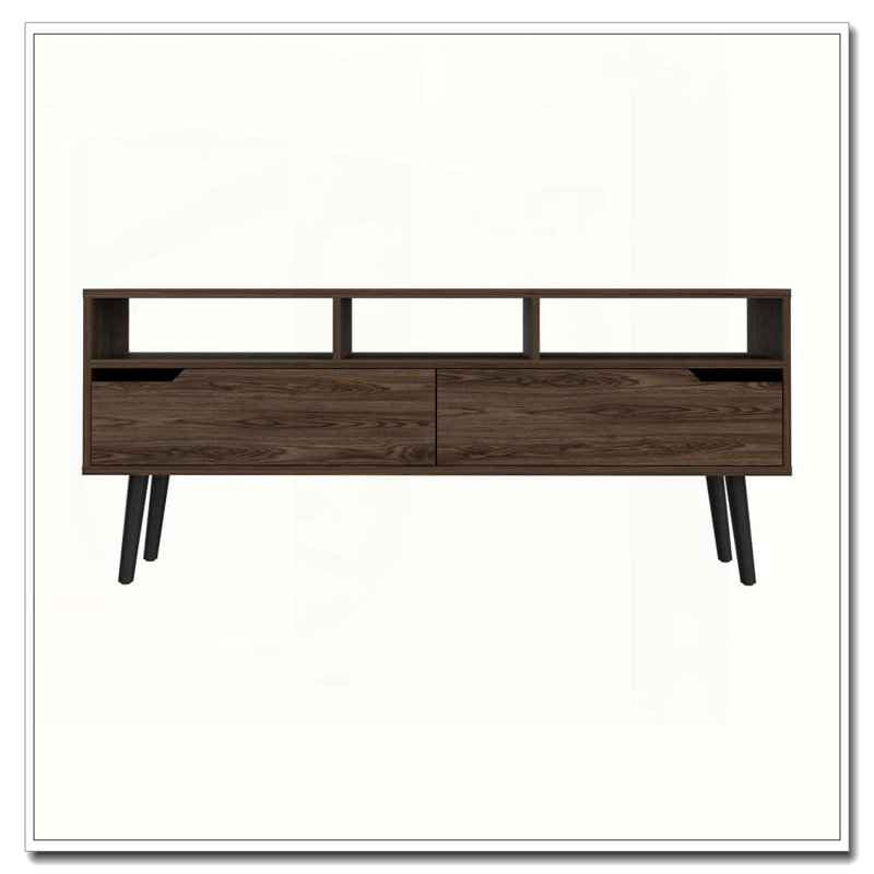 New Haven 2-Drawer 3-Shelf TV Stand Dark Walnut