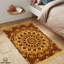 Tapis brun / jaune en coton tressé à la main 2 pi x 3 pi Floral