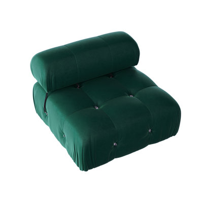Upholstered Modern Velvet Fabric Armless Chair