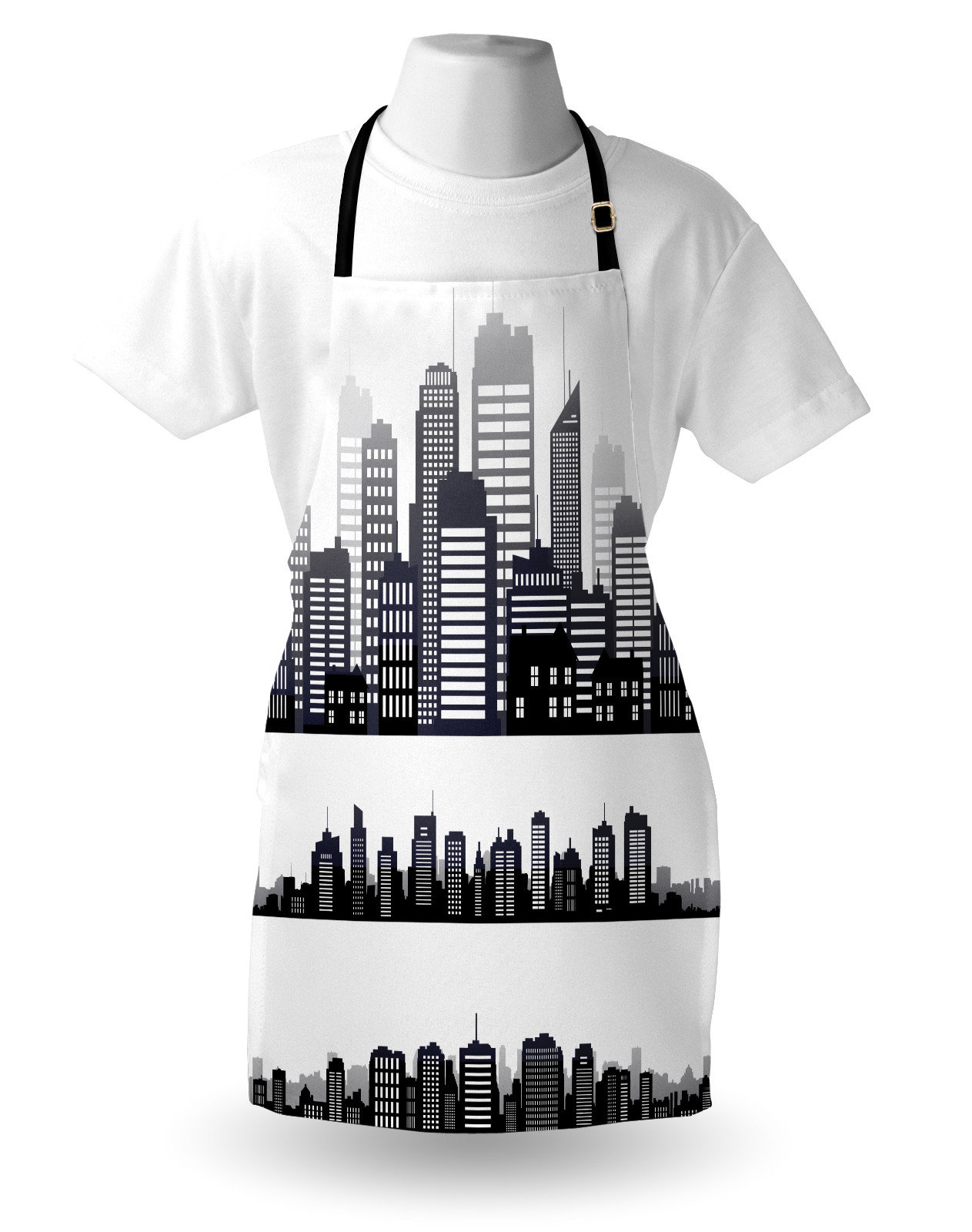 Arlmont & Co. City Apron Unisex, Long Buildings Skyline, Adult Size ...