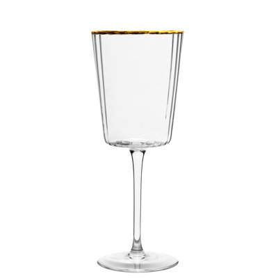 10 Strawberry Street Grace Gold Rim Glassware, Red Wine Glass