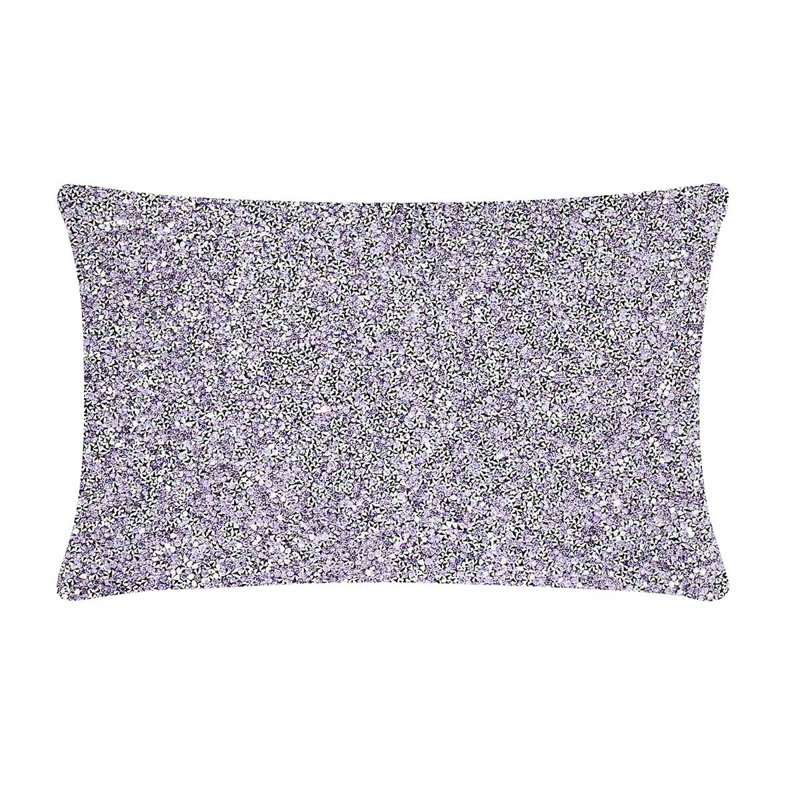 Lavender Velvet Rhinestone Oversize Lumbar Throw Pillow 14x20