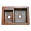 33" Hammered Copper 40/60 Double Basin Kitchen Sink