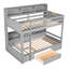 Lit superposé simple gris avec espace de rangement fonctionnel - idéal pour les petites chambres à coucher