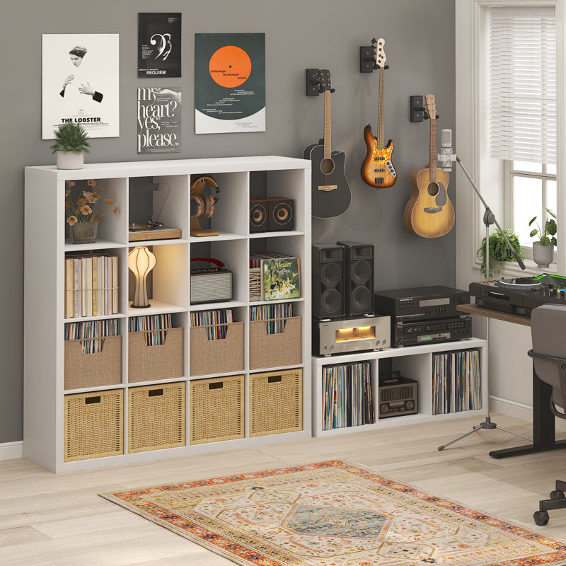 Cubicle 111.71cm H Media Shelves, White