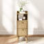 Table de chevet étroite en bois massif avec 2 tiroirs Adalia-314094632