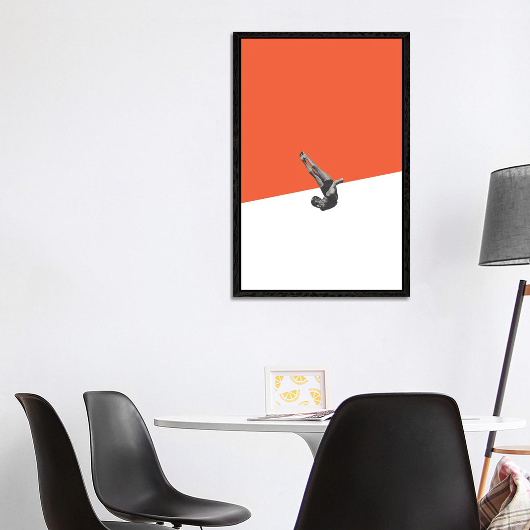 Taucher (Orange) von Richard Vergez - Galerie-verpackte Leinwand Giclée auf Leinwand