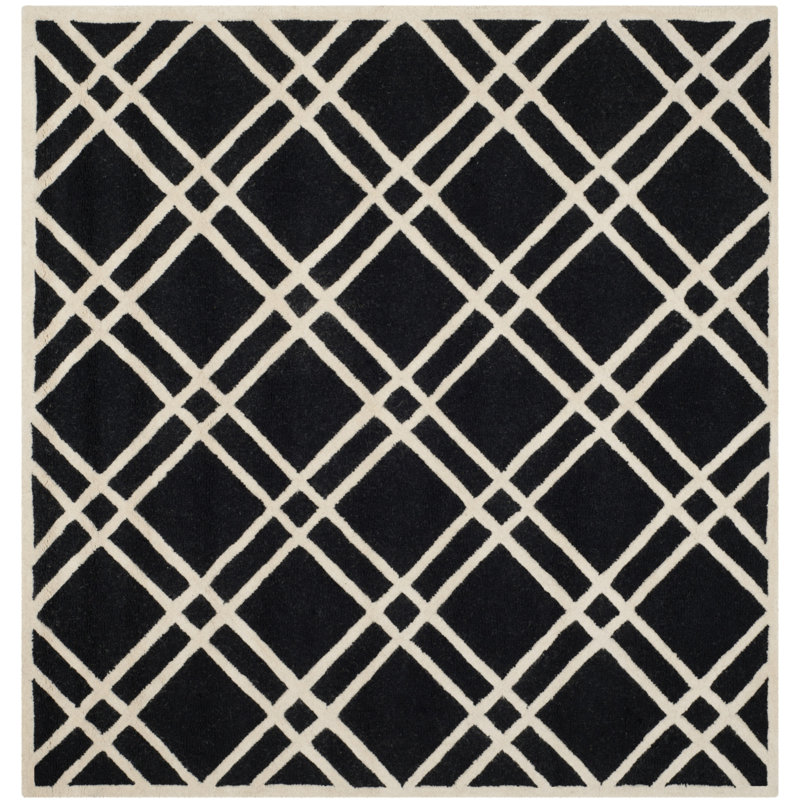 Tapis géométrique en laine touffeté à la main Deedgra, Carré 8 pi