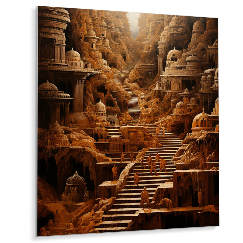 «Hinduism Yatras Sandalwood Steps I» sur, H 40 po x l 30 po x P 1,5 po