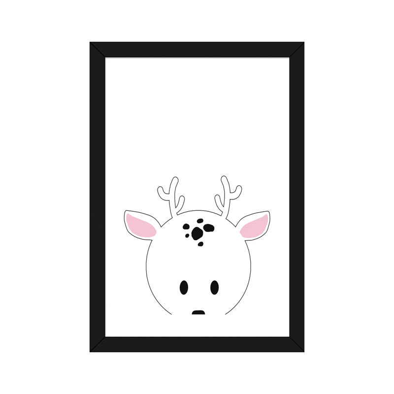 Art peekaboo i, H 24 po x l 16 po x P 1 po, Papier avec cadre noir