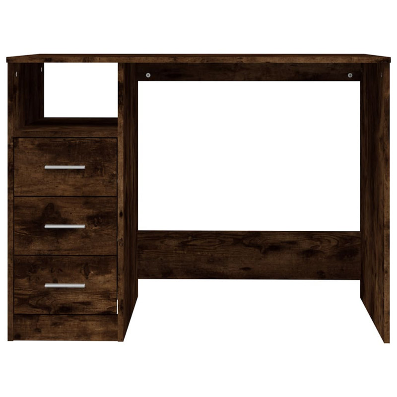 Koerick 17 Stories Desk with Drawers 102 x 50 x 76 cm, Smoked Oak