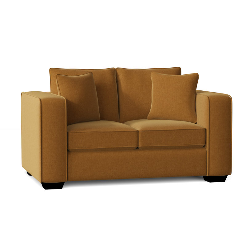 Juliet Upholstered 64'' Reclining Sleeper Sofa, Entice Honey