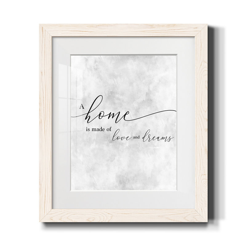 A Home - Cadre photo, impression d'art textuel sur papier, Blanc, H 20 po x l 17 po x P 1,5 po