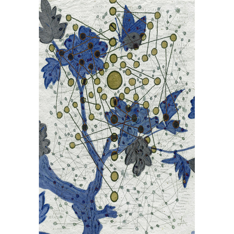 Chakra Web With Butterfly - Painting, 91cm H x 61cm W, Wrapped Canvas