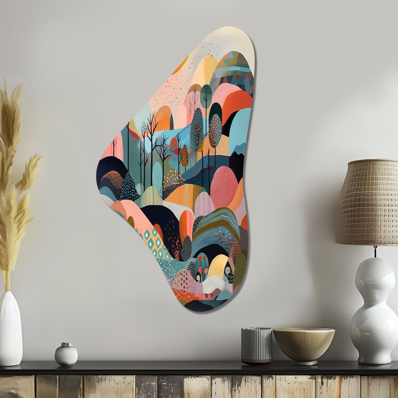 Huntington - Art mural minimaliste abstrait en forme de sculpture, sculpture murale en métal Freeform, H 39 po x l 21 po