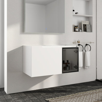 Base de meuble-lavabo mural simple 36 po Caelum