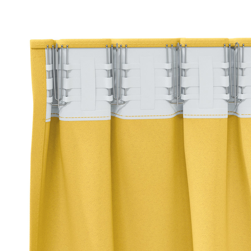 Curtains With Curtains 2 Pcs Polyester, 140cm Width x 225cm Drop, Mustard Yellow