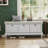 Classic Shoe Bench With Cushion And Three Drawers, Fluted Entryway Bench With Storage For Living Room, Entryway, And Hallways (Light Gray-1028567107