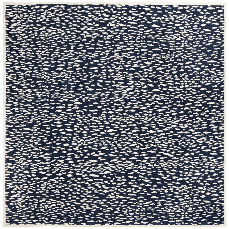 Ankit Hand Loomed Performance Abstract Rug, Square 6'