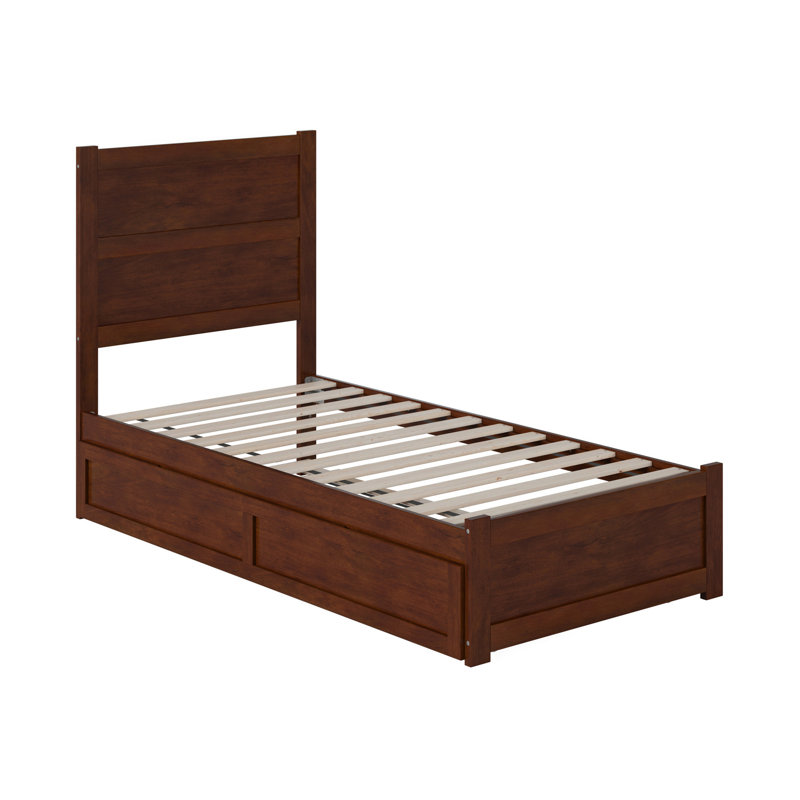 Ivor Solid Wood Trundle Bed, Twin, Walnut
