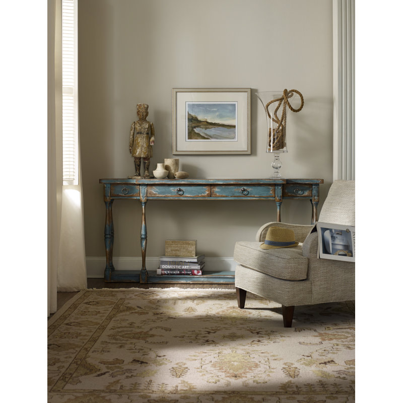 Sanctuary 72" Console Table, Antique Steel Blue