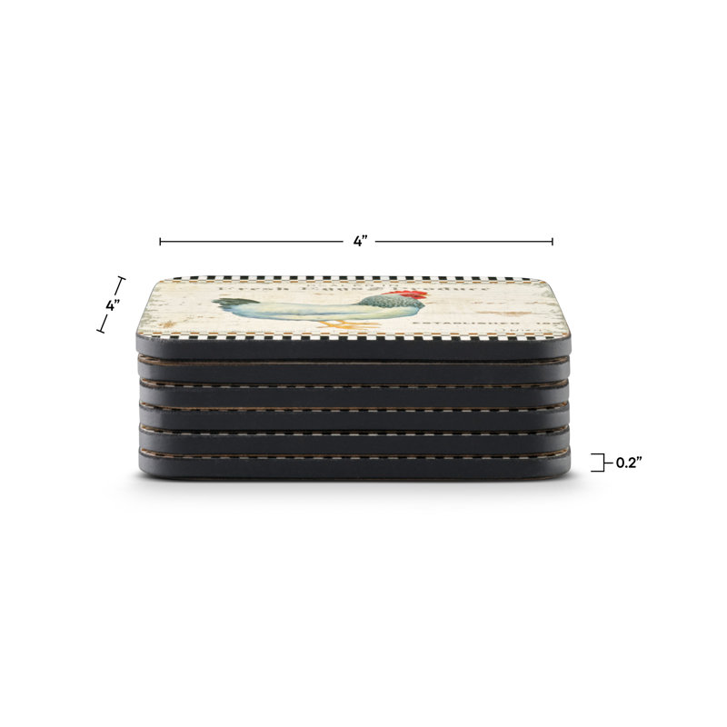 Pimpernel à la ferme sous-verres 4 po x 4 po