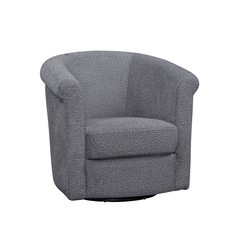 Pinehill Marvel 360 Swivel Barrel Chair, Gloss Boucle Otter Gray
