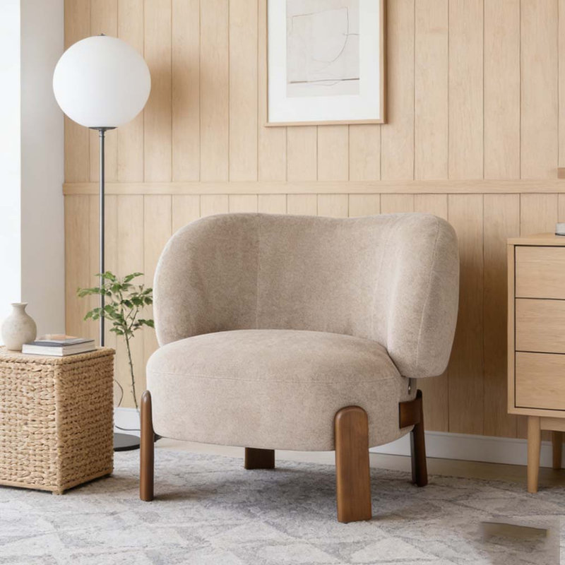 Fauteuil à oreilles Cozy, Marron clair