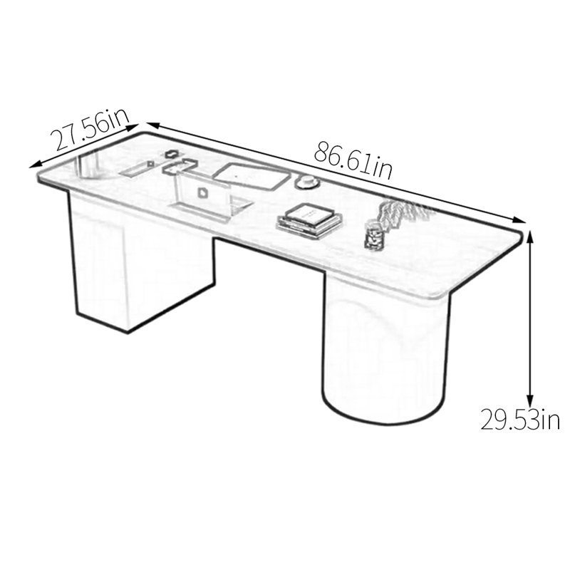 Bureau Maksut, H 29,53 po x l 86,61 po x P 27,56 po