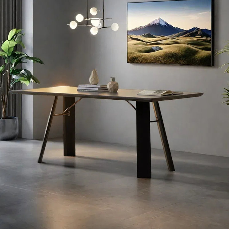 Table de salle à manger moderne et haut de gamme rectangulaire, H 29,53 po x L 55,11 po x l 31,5 po