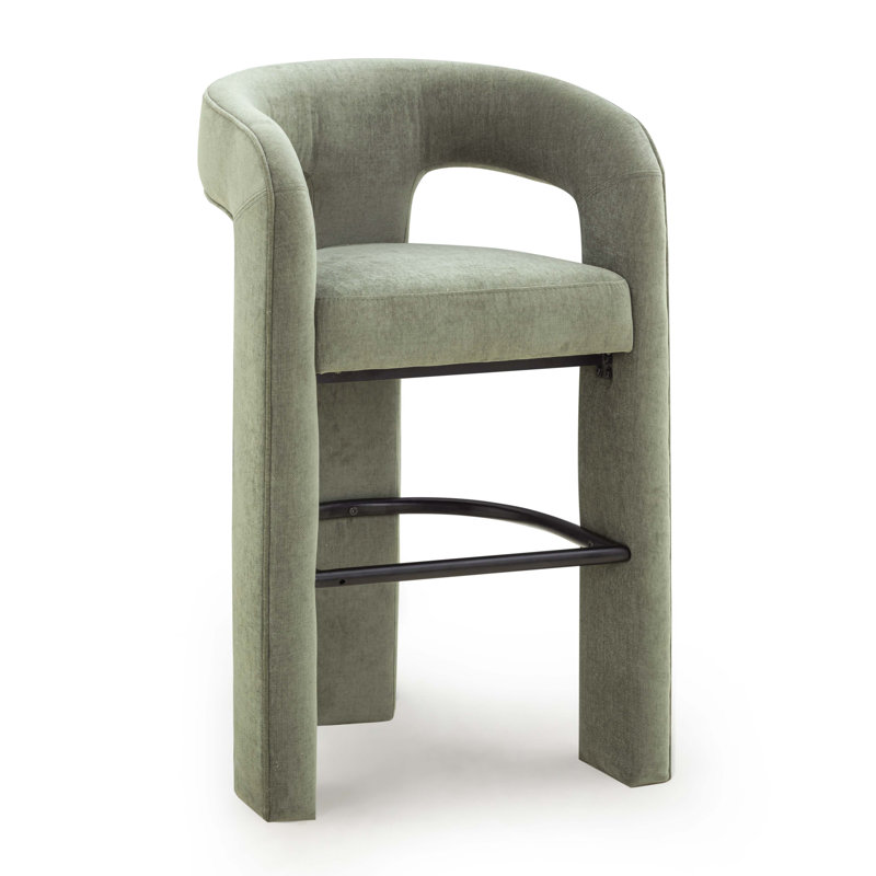 Malone Green Performance Fabric Bar Stool, Bar Stool (29.7" Seat Height), Green