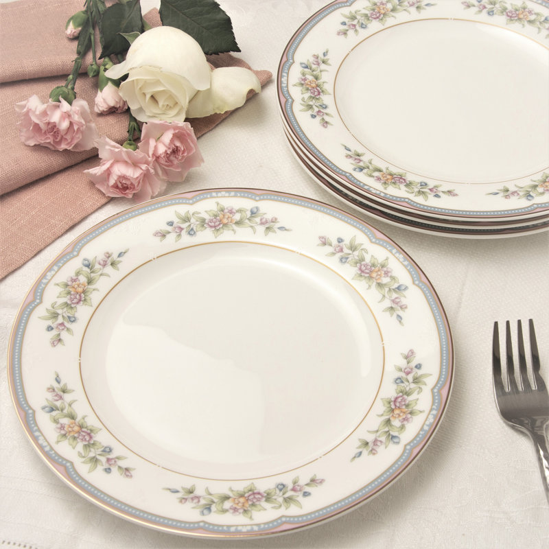 Bone China Pastel 8-inch Salad/dessert Plates, Set of4 