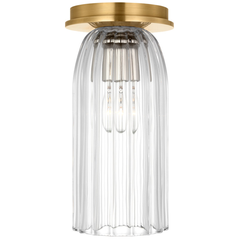 Asalea 3 - Light Flush Mount, Antique Brass, 6.5" H x 4.5" W x 4.5" D