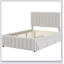 Lit plateforme double rembourré avec lit gigogne simple et 3 tiroirs, tissu en lin-1331093262