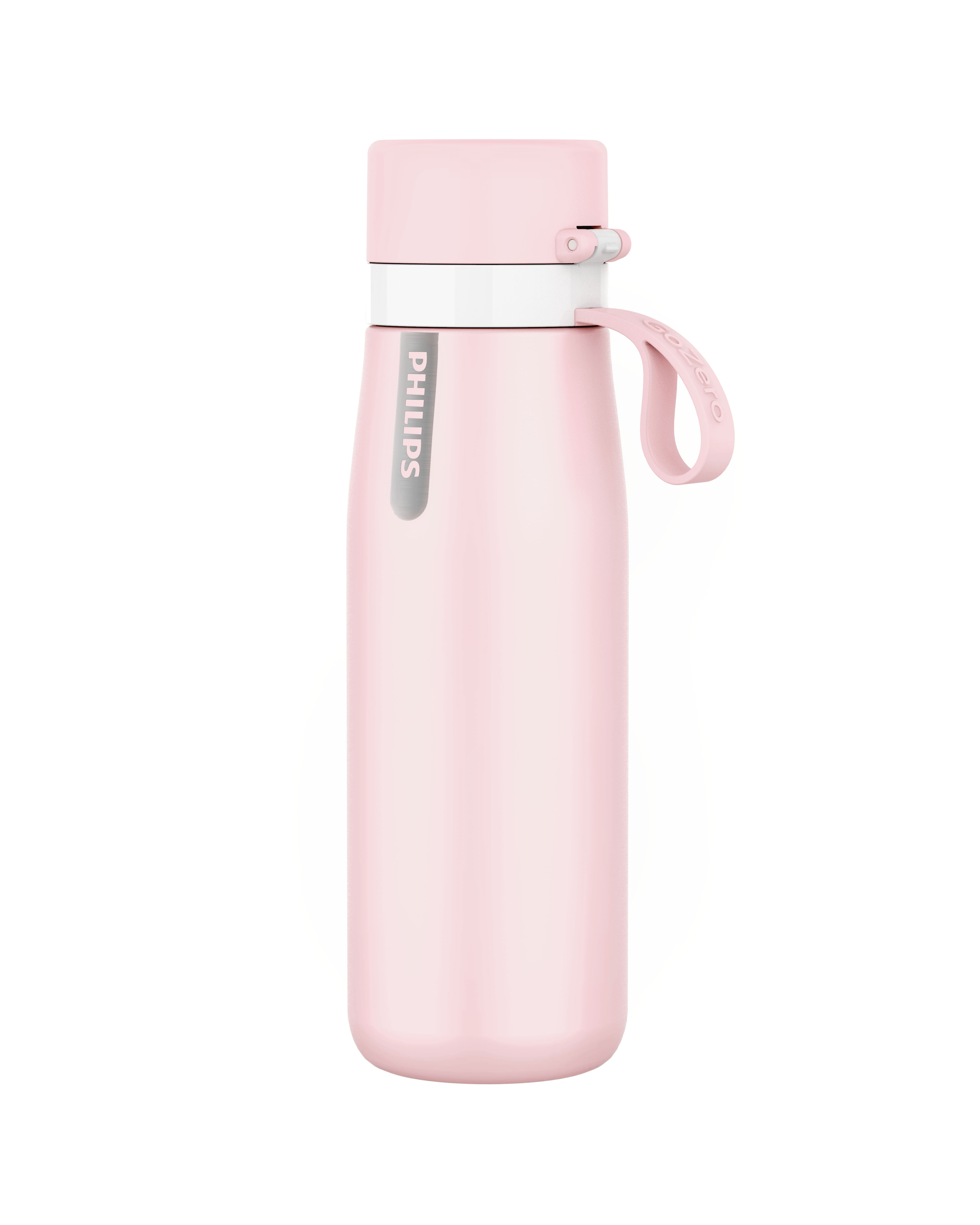 Philips GoZero Everyday Insulated Stainless-Steel Water Bottle with Filter, 18.6 oz, Pink