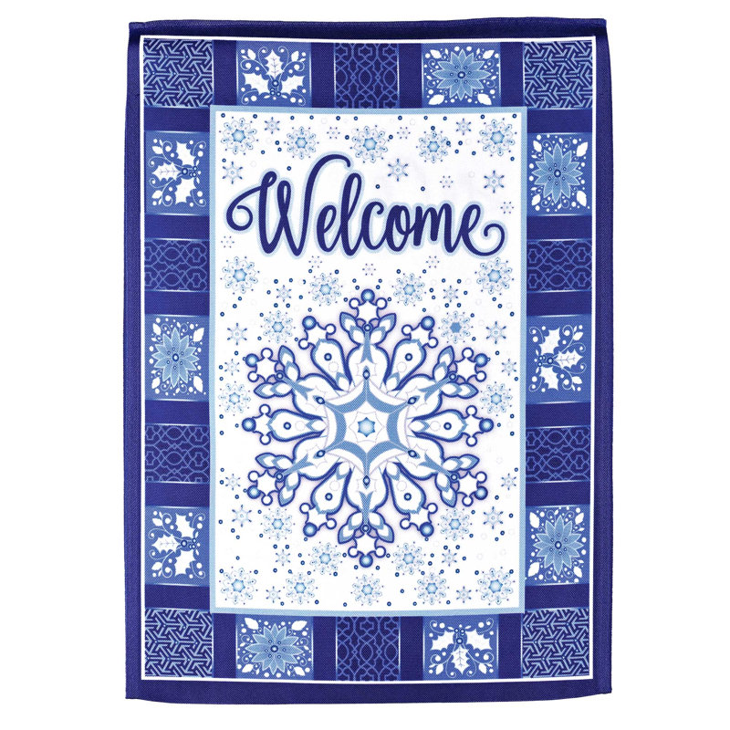 Drapeau de jardin avec flocon de neige