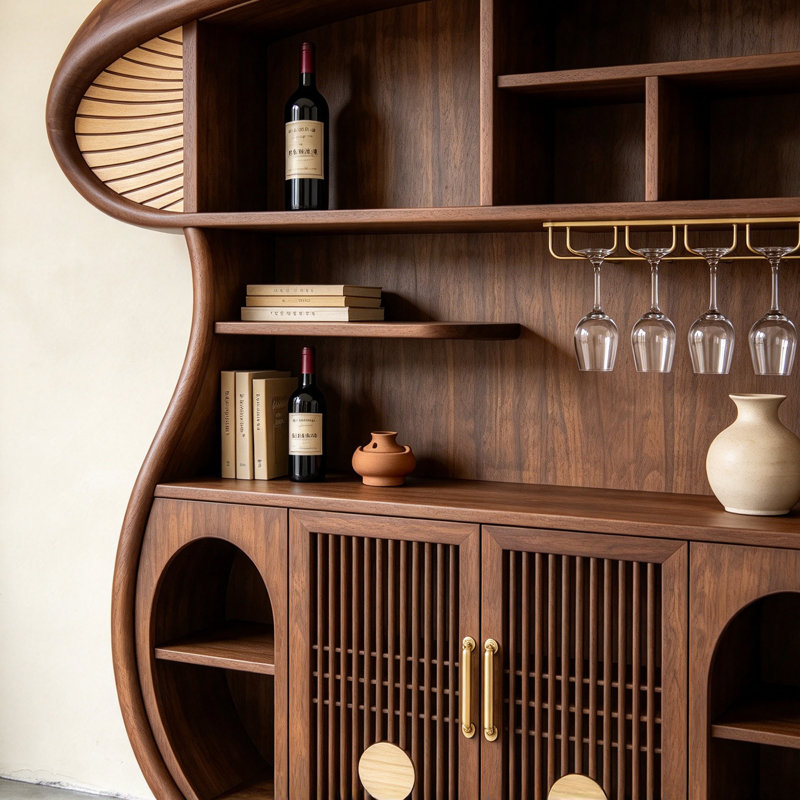 Modern-style wood wine cabinet