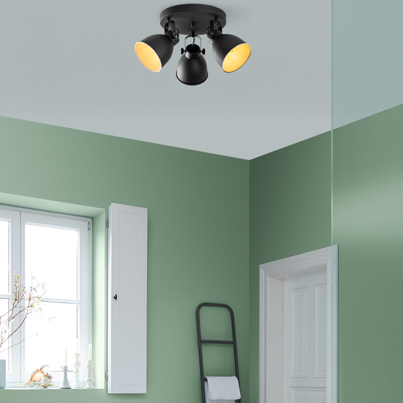 Lustre élégant en métal noir, 18,1 pouces de diamètre, 30 pouces de hauteur totale | Non réglable, 3 x douilles E14 (40 W maximum), indice de protection IP20 | Parfait pour la salle à manger, le salon ou le vestibule, design élégant et moderne