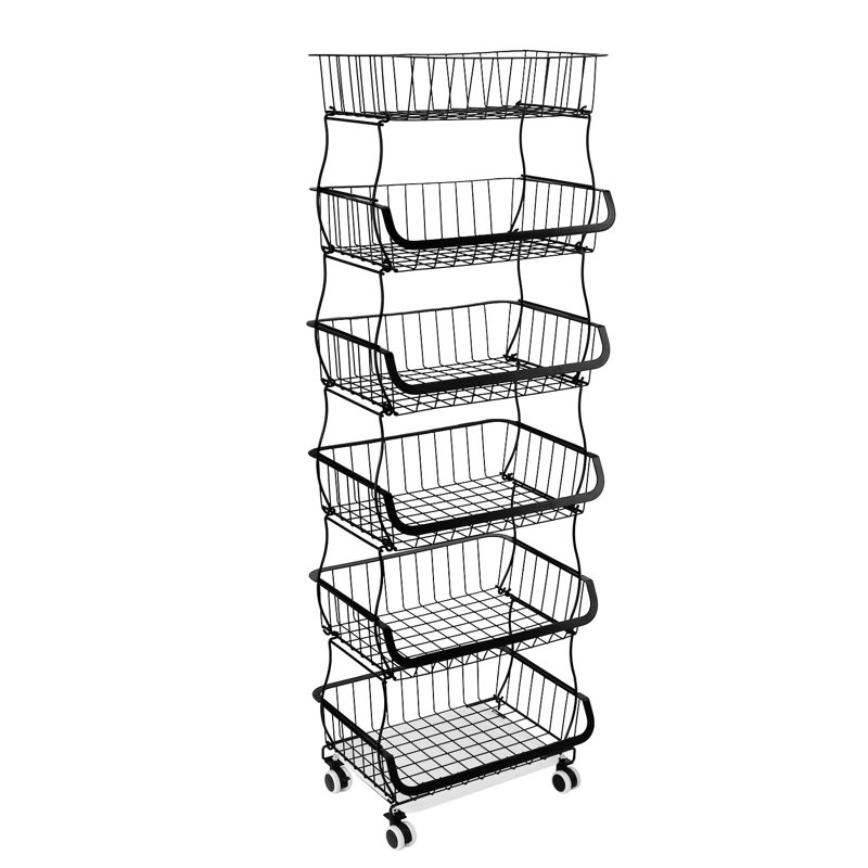 Chariot de rangement à 6 niveaux, H 53,9 po x l 16 po x P 11,4 po