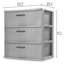 Large tour de rangement 3 tiroirs Sterilite, organisateur de maison en plastique tissé, ciment-131232717-131232719