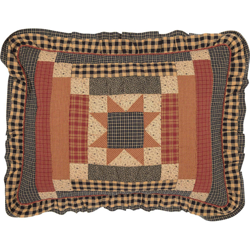 Maisie Patchwork Cotton Standard Sham with Ruffles