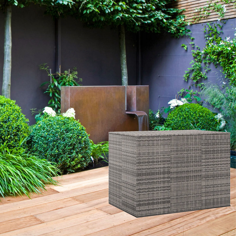 Ebern Designs Lubeck 145cm W 1300L Water Resistant Deck Box, Grey