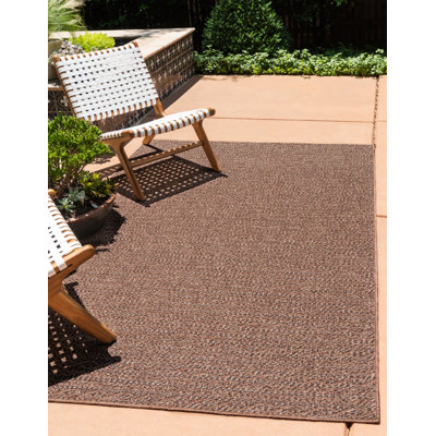 Tapis à rayures pour l'intérieur et l'extérieur brun Robbinston