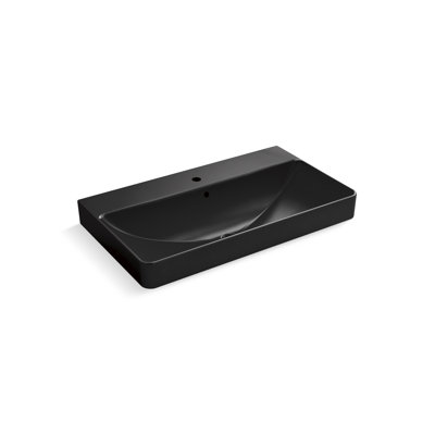 Lavabo de salle de bain vasque rectangulaire avec trou de robinet simple Vox
