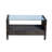 Patio Furniture Coffee Table With Brown And Tempered Glass, 34.6X20.5X17.7Inch, , Assemble Without Difficulty Effortlessly