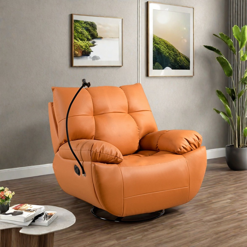 Comfortable recliner with 360° rotation, Orange