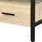 Oak & Black Accent Table, Metal Legged, 1 Storage Drawer And Open Shelf Table In Black, Compartment Unit