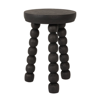 Paulownia Wood Bead Ball Tri-Pod Accent Table