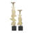 Aluminum Metal Shell Decorative Candle Holder with Black Marble Bases Set-1593590645